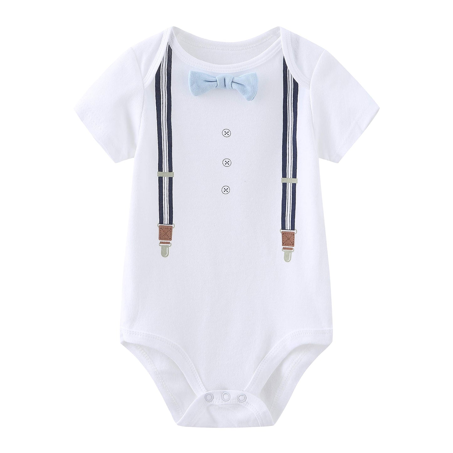 Kiddiezoom Baby-Body, Hose, Kleinkinder, Einteiler, Kleidung, Set, Outfits, für Jungen und Mädchen, Baumwollkappen, Kratzfäustlinge