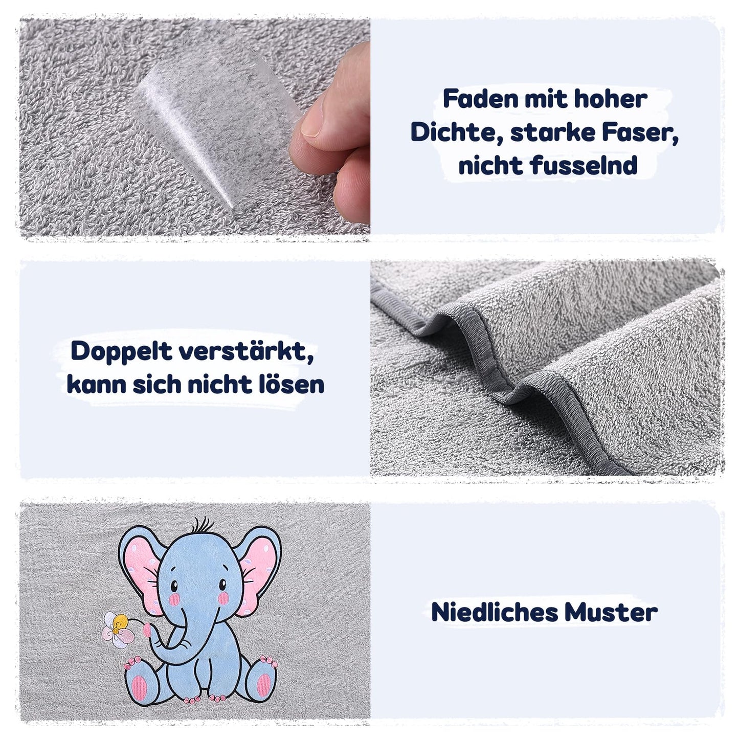Yosemy Kapuzenhandtuch Baby - Oeko TEX - Baby Handtuch Kapuze 100% Baumwolle Badeponcho Kinder Babyhandtuch mit Kapuze Weich & Super Saugfähig 0-3 Jahre-Bär
