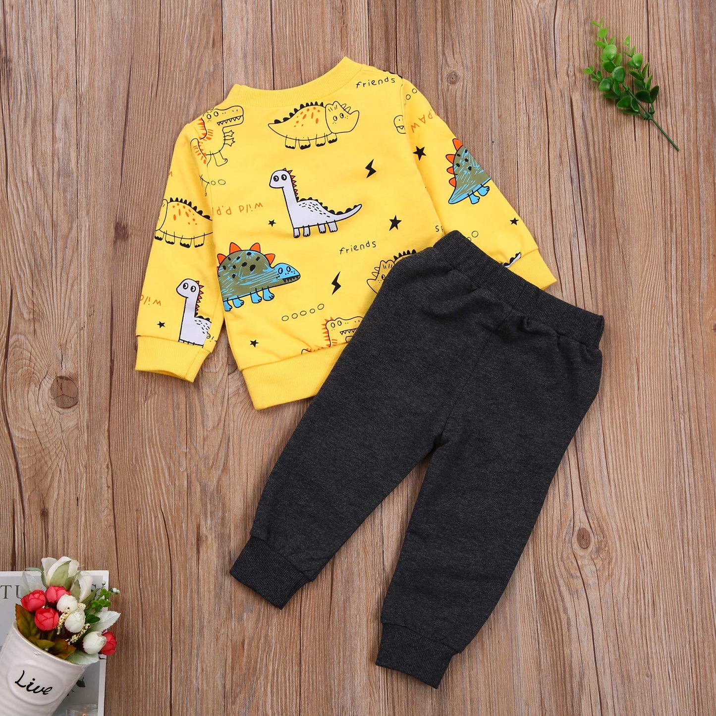 Geagodelia Baby Boys’ Clothing Set with Long Sleeve Top and Trousers