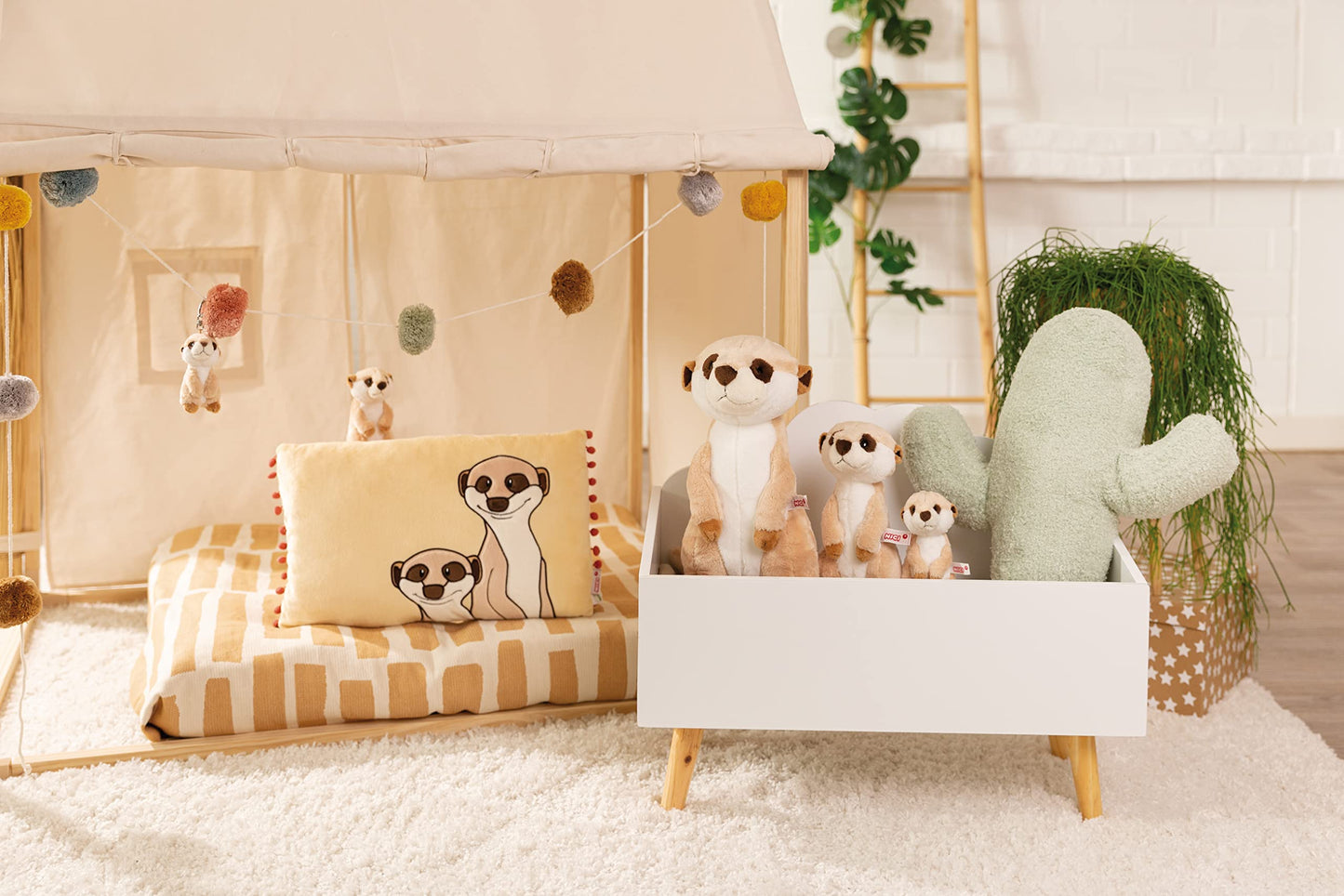 NICI Kuscheltier Erdmännchen 15 cm – Erdmännchen Plüschtier für Mädchen, Jungen & Babys – Flauschiges Stofftier Erdmännchen zum Kuscheln, Spielen und Schlafen – Gemütliches Schmusetier – 46343
