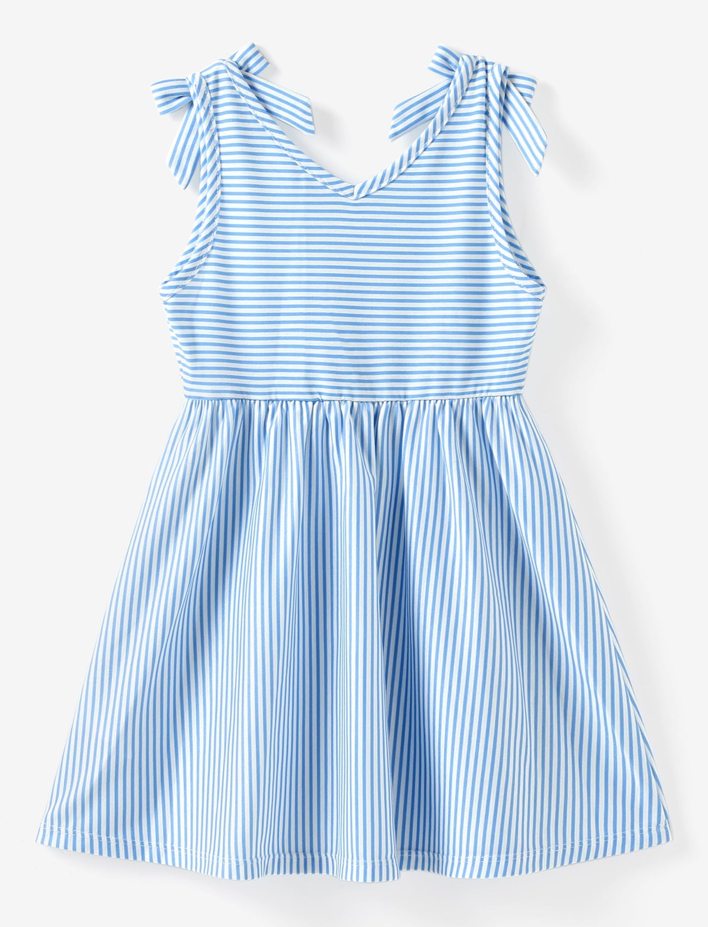 PATPAT Mädchenkleid ärmellos, Baby Mädchen Kleid mit Schleife an den Schulterträgern für Geburtstag, Party, Bankett, Hochzeit, Urlaub, Bunt
