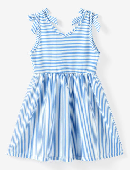 PATPAT Mädchenkleid ärmellos, Baby Mädchen Kleid mit Schleife an den Schulterträgern für Geburtstag, Party, Bankett, Hochzeit, Urlaub, Bunt