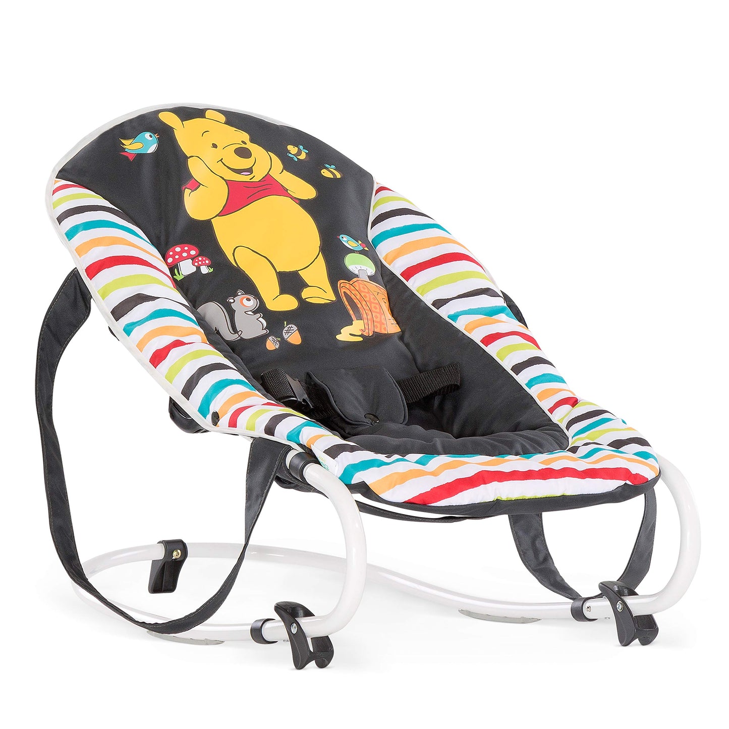 hauck Babywippe Rocky für Babys ab Geburt bis 9 kg, Einhändig Verstellbare Rückenlehne, Schaukelfunktion und Wippfunktion, Leicht Tragbar mit Tragegriff, 3-Punkt-Gurt (Disney Mickey Stars)