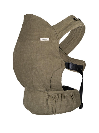 Petit Moi Première Babytrage Rucksack Halter ab 3,5 kg Neugeborene Kleinkinder Unisex speziell designt für aktive Väter und Mütter robuste atmungsaktive Baumwolle Leinen - écru - One Size