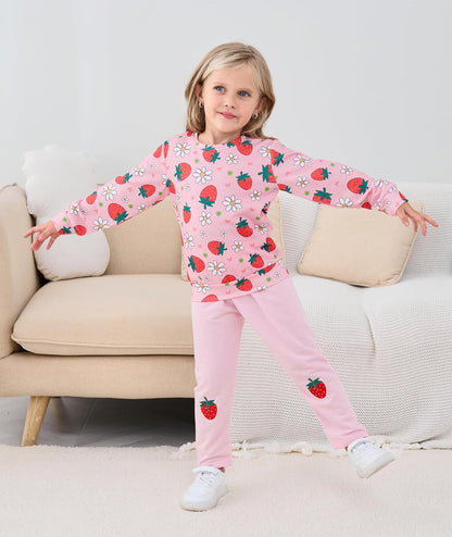 Unicorn Outfits for Little Girls 2 Pieces Ruffle Sleeve Sweatshirt + Leggings Autumn Leopard Clothing Sets 2-10 Years Old