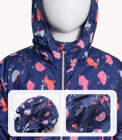 YOUNGSOUL Girls Rain Jacket Wind and Waterproof Transition Jacket 