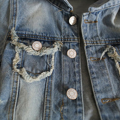 Amur Leopard Kids Girls Denim Jacket Cotton Denim Jacket Cute Children Spring Autumn Jacket 