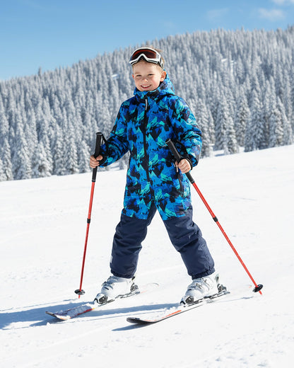 Owntop Children's Unisex Snow Suit Girls Boys Windproof Waterproof Ski Suit with Hood Zip 98-122