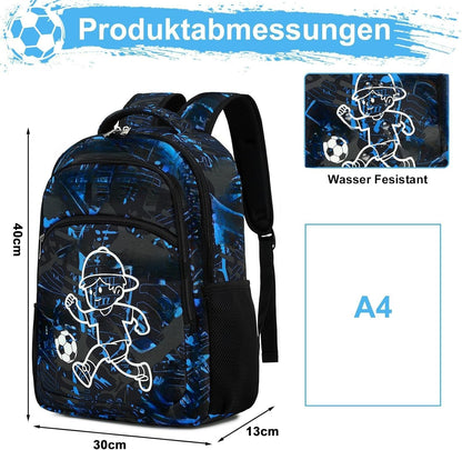 Kinderrucksack Jungen Kinder Rucksack Tagesrucksack Vorschulrucksack Kindergartentasche Schulrucksack für Schule Kita 38cm 3-8Y