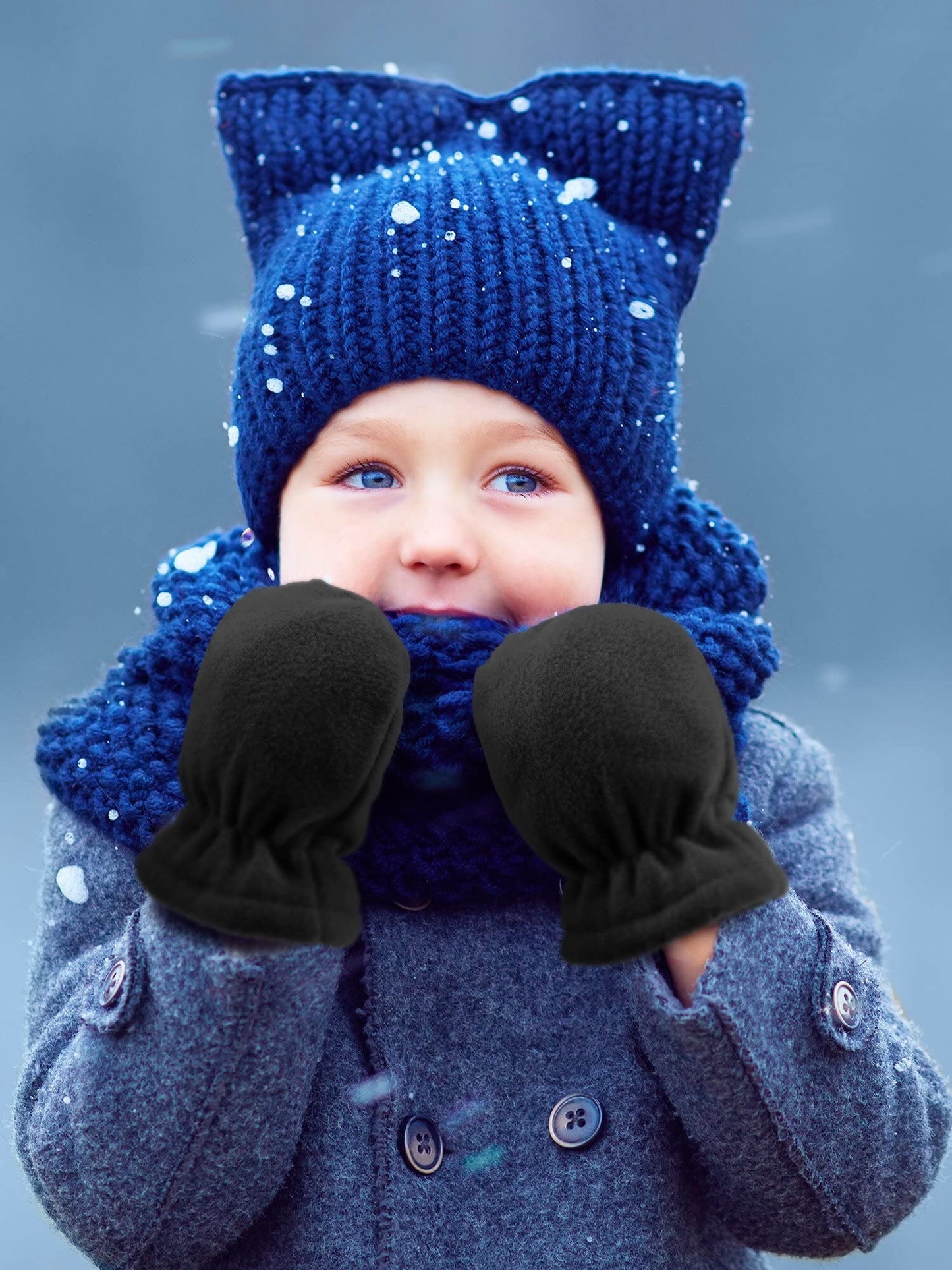 Boyiee 3 Pairs Newborn Baby and Toddler Winter Mittens Gloves Fleece