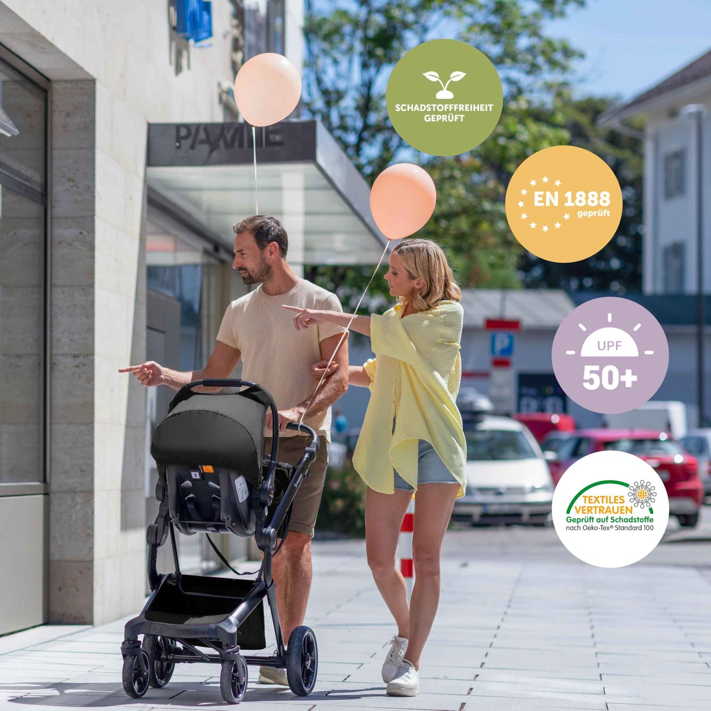 Bergsteiger Lugo 3-in-1 Pushchair Complete Set Including Accessories - Baby Seat, Buggy Attachment, Sun Protection & Weather Footmuff | Isofix Station Available