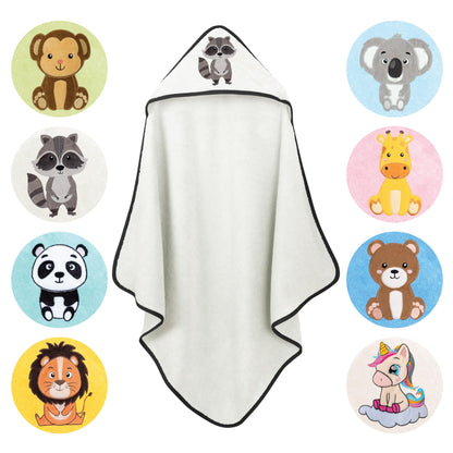 LAYNENBURG Premium Kapuzenhandtuch Baby - Badehandtuch aus 100% Baumwolle - Oeko TEX - Handtuch mit Kapuze für Neugeborene & Kinder - Badetuch, Babyhandtuch Mädchen, Jungen (Waschbär 80 x 80cm)