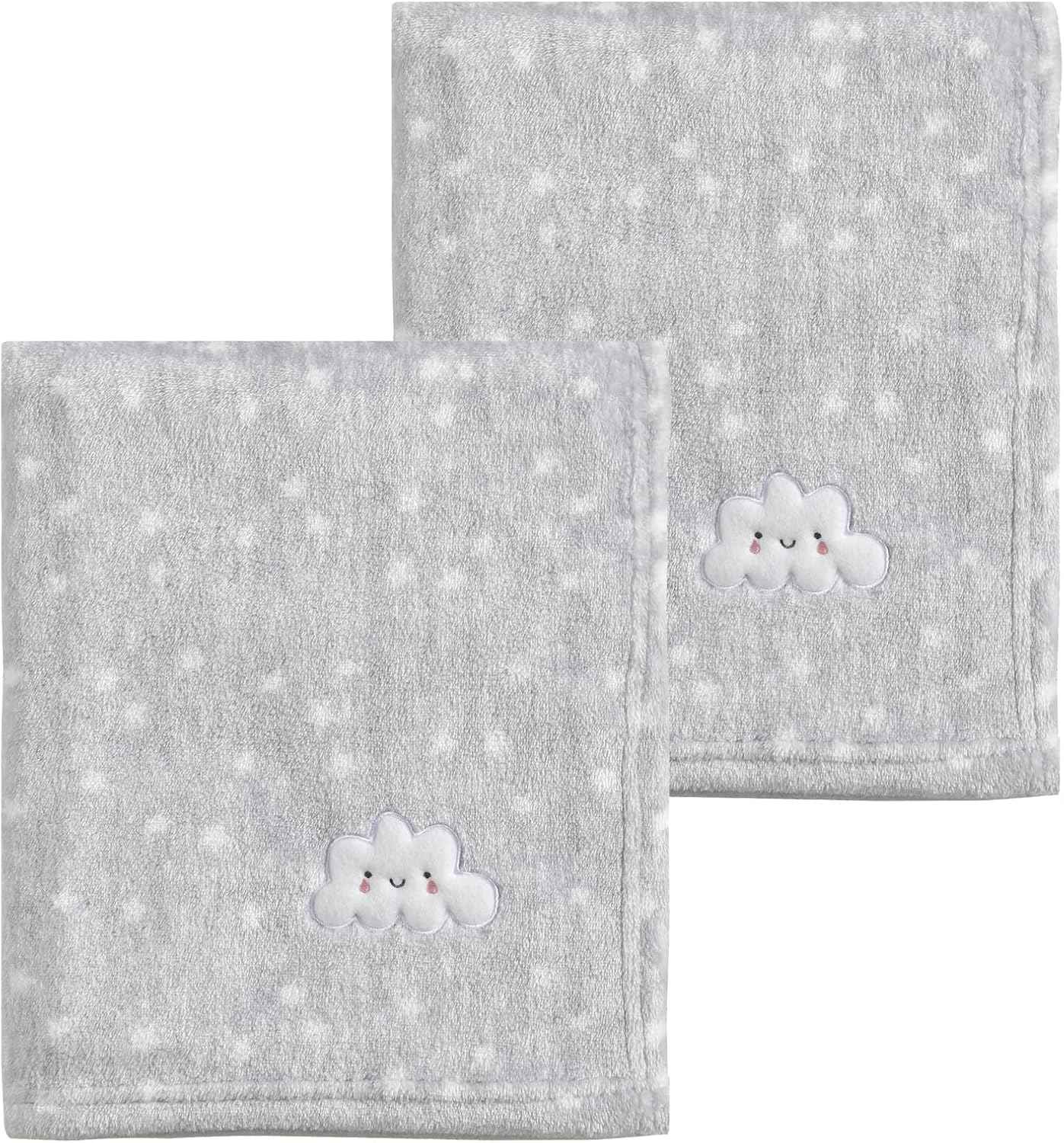 CREVENT Kleine Flauschige warme Baby-Überwurfdecke für Jungen, Kleinkinder, Kinderbett, Kinderwagen, 75 cm x 100 cm, graue Wolke