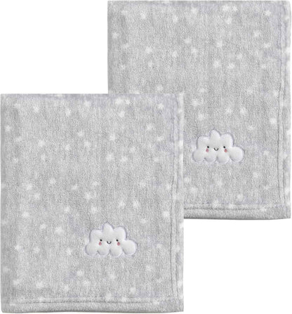 CREVENT Kleine Flauschige warme Baby-Überwurfdecke für Jungen, Kleinkinder, Kinderbett, Kinderwagen, 75 cm x 100 cm, graue Wolke