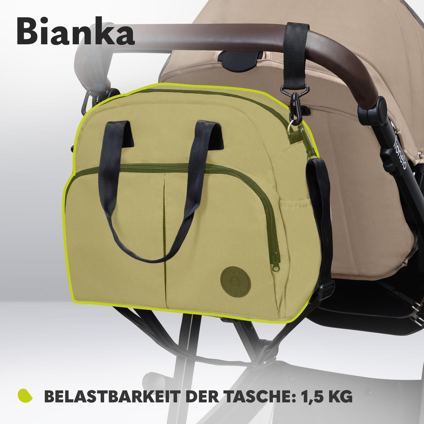 LIONELO BIANKA Children's Pushchair 3-in-1 (22 kg) Baby Carrycot (9 kg) Baby Seat (13 kg), Foldable, Travel System, Backrest Adjustment, Wheels 360o Shock Absorber, Hood XXL