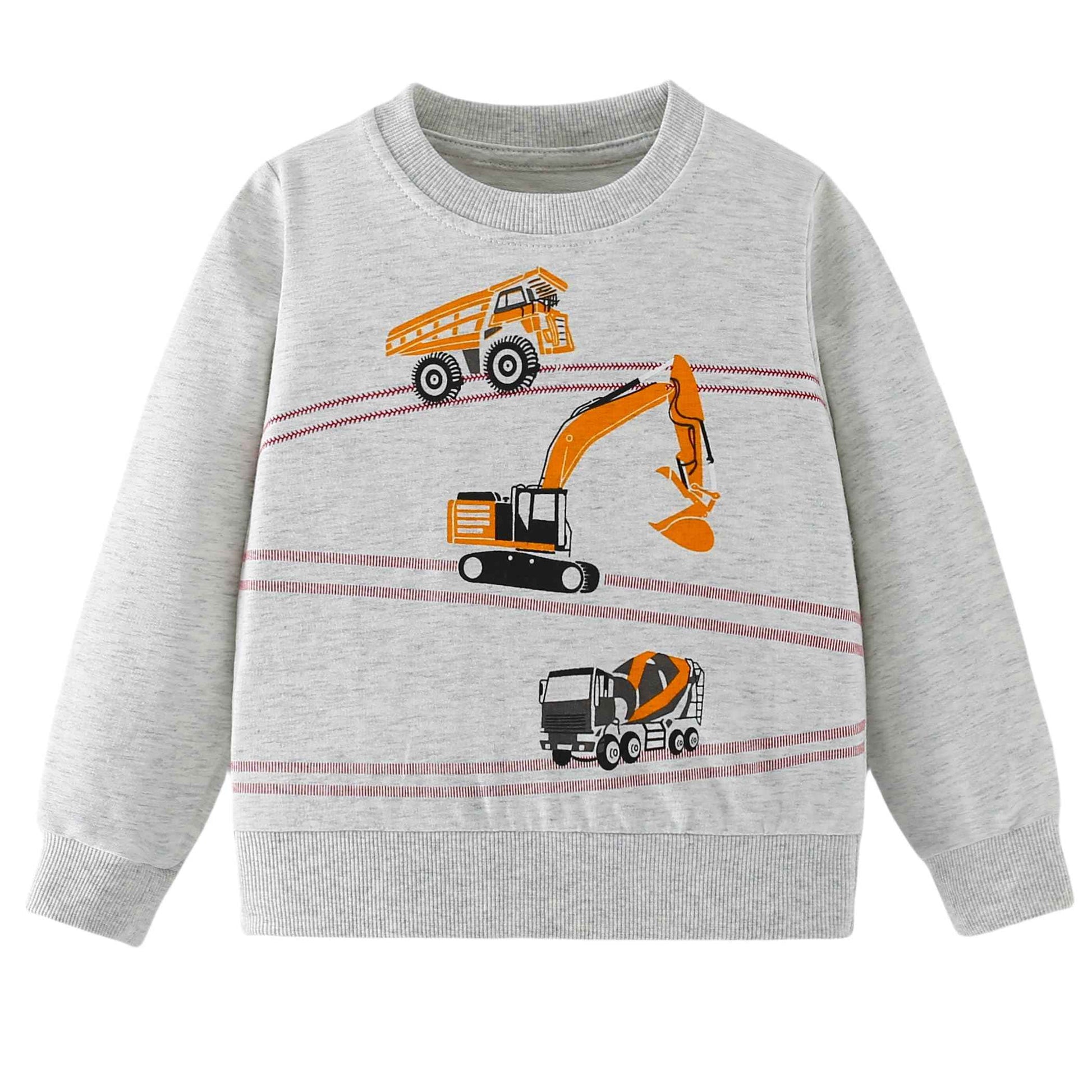 Pilipulu Sweatshirt Boys Kids Pullover Boys Cotton Long Sleeve Shirt Kids Dinosaur Digger Warm Tops 2-7 Years Size 92 98 104 110 116 122