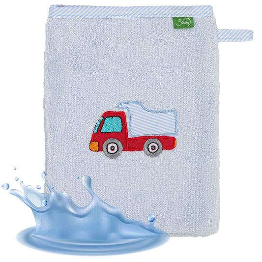 Smithy Baby Elephant Face Cloth, 100% Cotton Terry Towelling, Wash Mitt Children, Boys and Girls, Gift for Birth