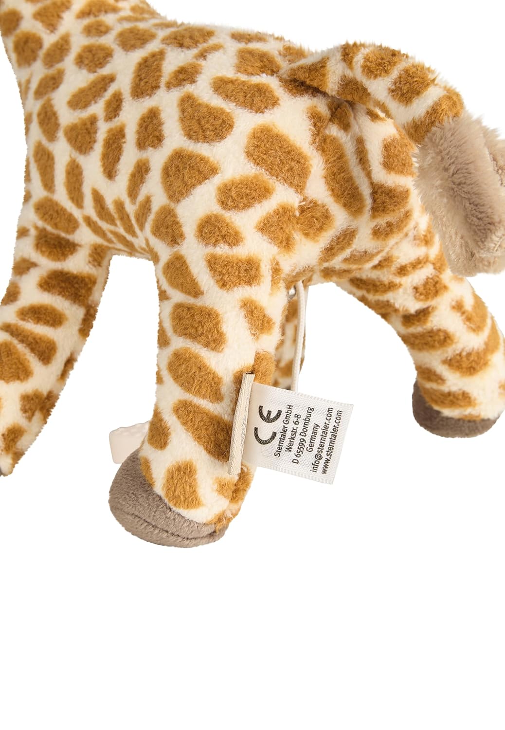 Sterntaler Spieluhr M Giraffe Kaya – Spieluhr aus weichem Stoff – entnehmbares Spielwerk – Melodie: Brahms Wiegenlied, praktischer Sternengriff - Einschlafhilfe - Geschenk, ab Geburt, goldbraun
