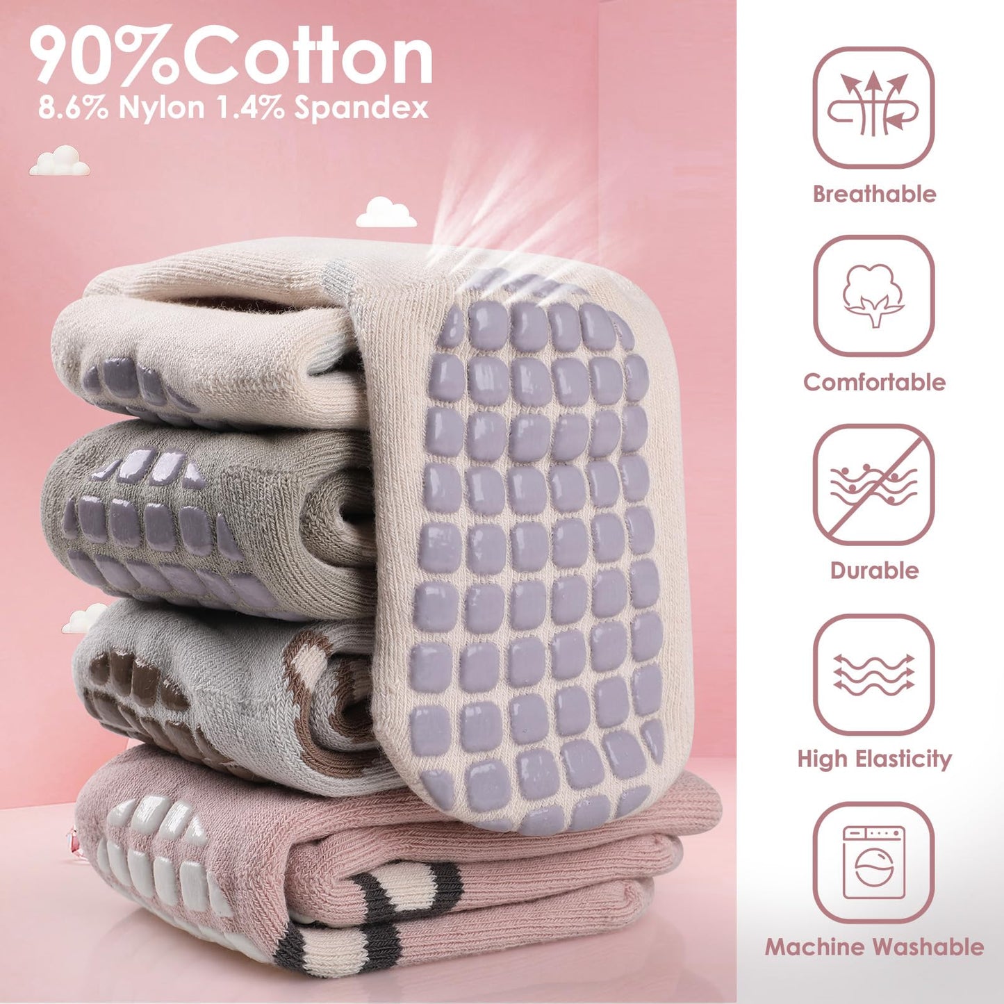 Simpeak Baby Socks, ABS Socks, Non-Slip Baby Socks, Non-Slip Baby Socks, Boys and Girls, Stopper Socks, Baby 0-36 Months