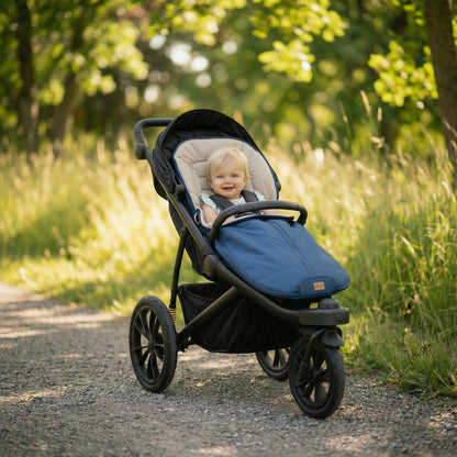 Babyfußsack Light Trend Exklusiv, 95x48cm | Leichter Sommer-Fußsack für Kinderwagen, Buggy & Sportwagen, Vorderteil abnehmbar, pflegeleicht