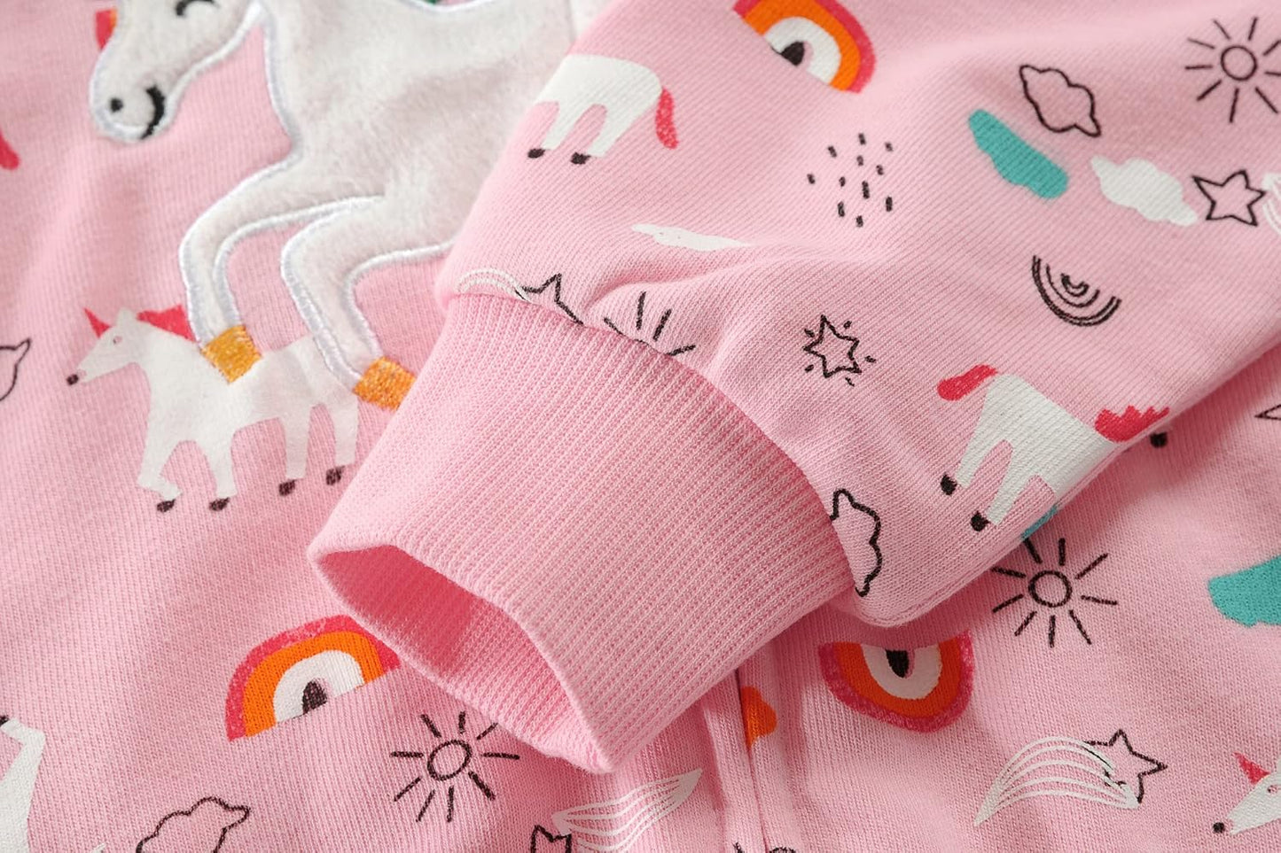 EULLA Children's Girls' Zip Up Hoodie Sweat Jacket Hooded Jacket Hooded Jacket Hoodie Long Sleeve Cotton Unicorn Pullover Hoodie Sweatshirt with Zip 92 98 104 110 116 122