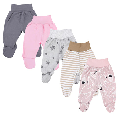 TupTam Baby Unisex Hose mit Fuß Bunte 5er Pack