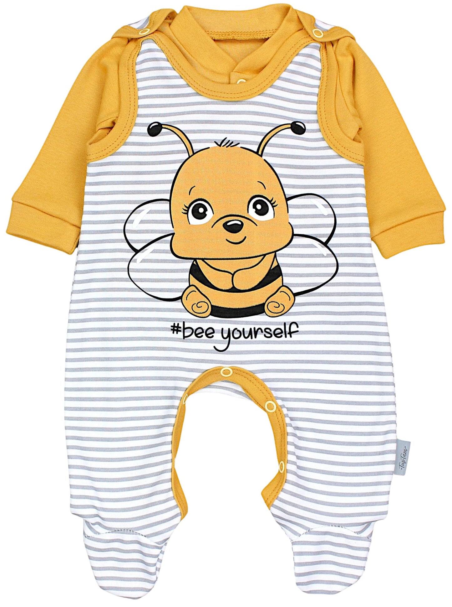 TupTam Baby Mädchen Jungen Strampler mit Langarmshirt Aufdruck Spruch 2 teilig