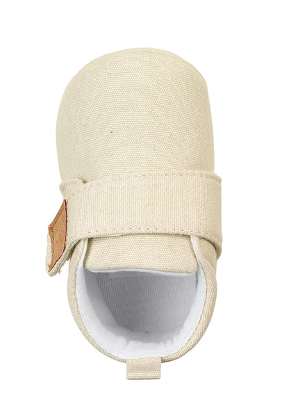 Sterntaler Krabbelschuhe uni - Baby Schuhe aus Canvas mit Klettverschluss - Baby und Kleinkind Hausschuh - aufgenähte Sternen Sohle rutschfest - Unisex Sneaker mit Jersey Futter - steingrün