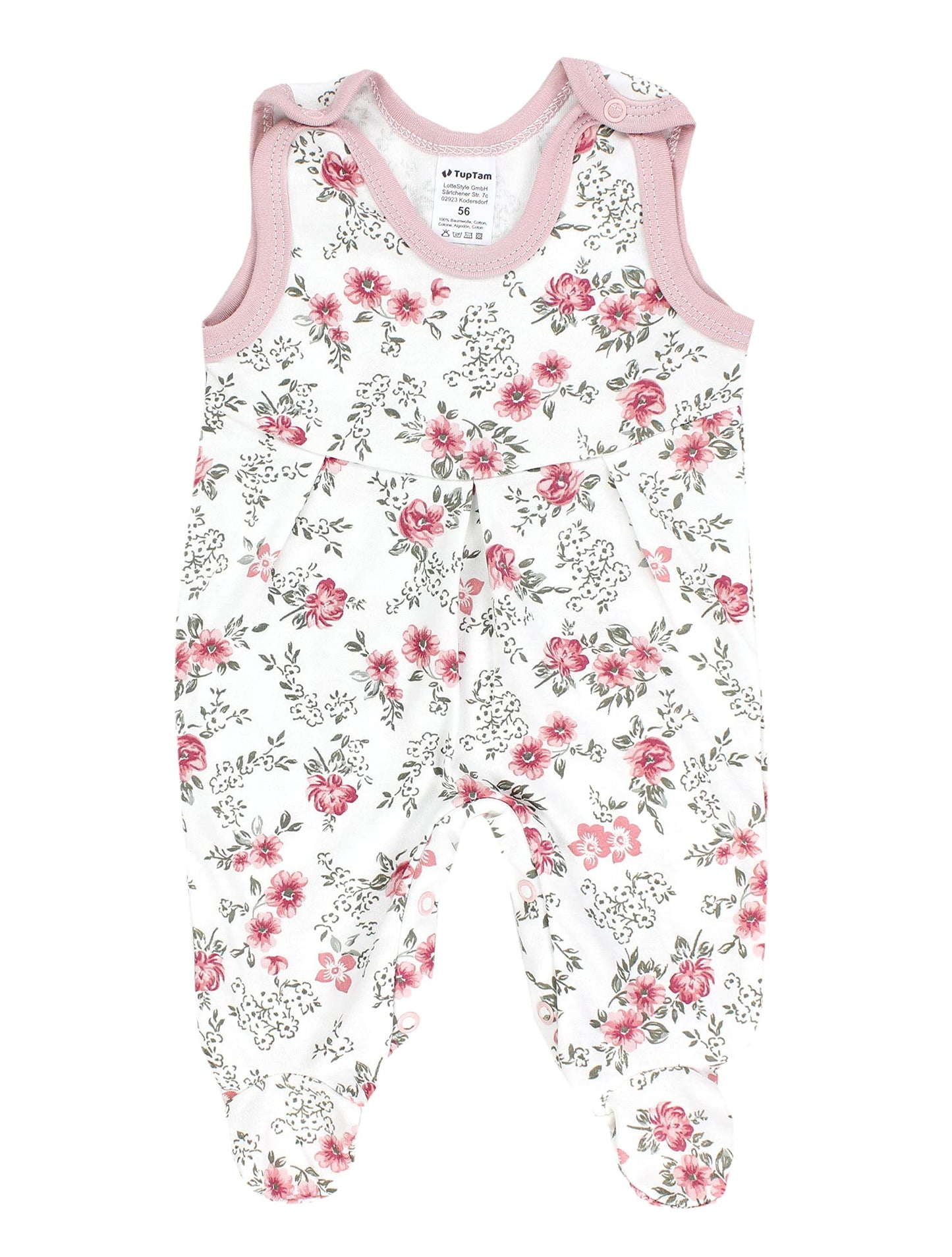 TupTam Baby Mädchen Strampler mit Fuß 3er Pack