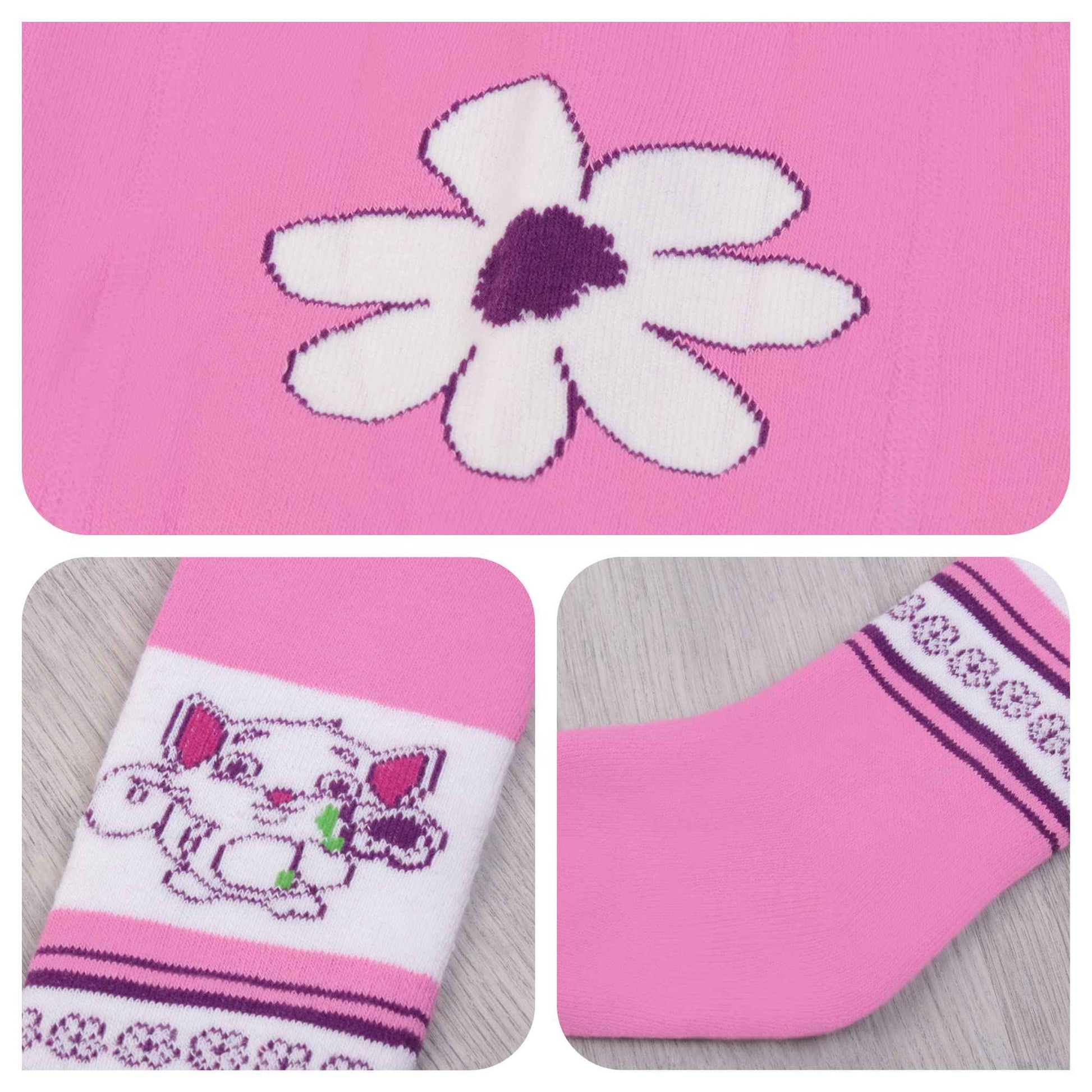 L&K-II 2756 Thermal Tights Baby Girl Various Designs Cotton Pack of 4
