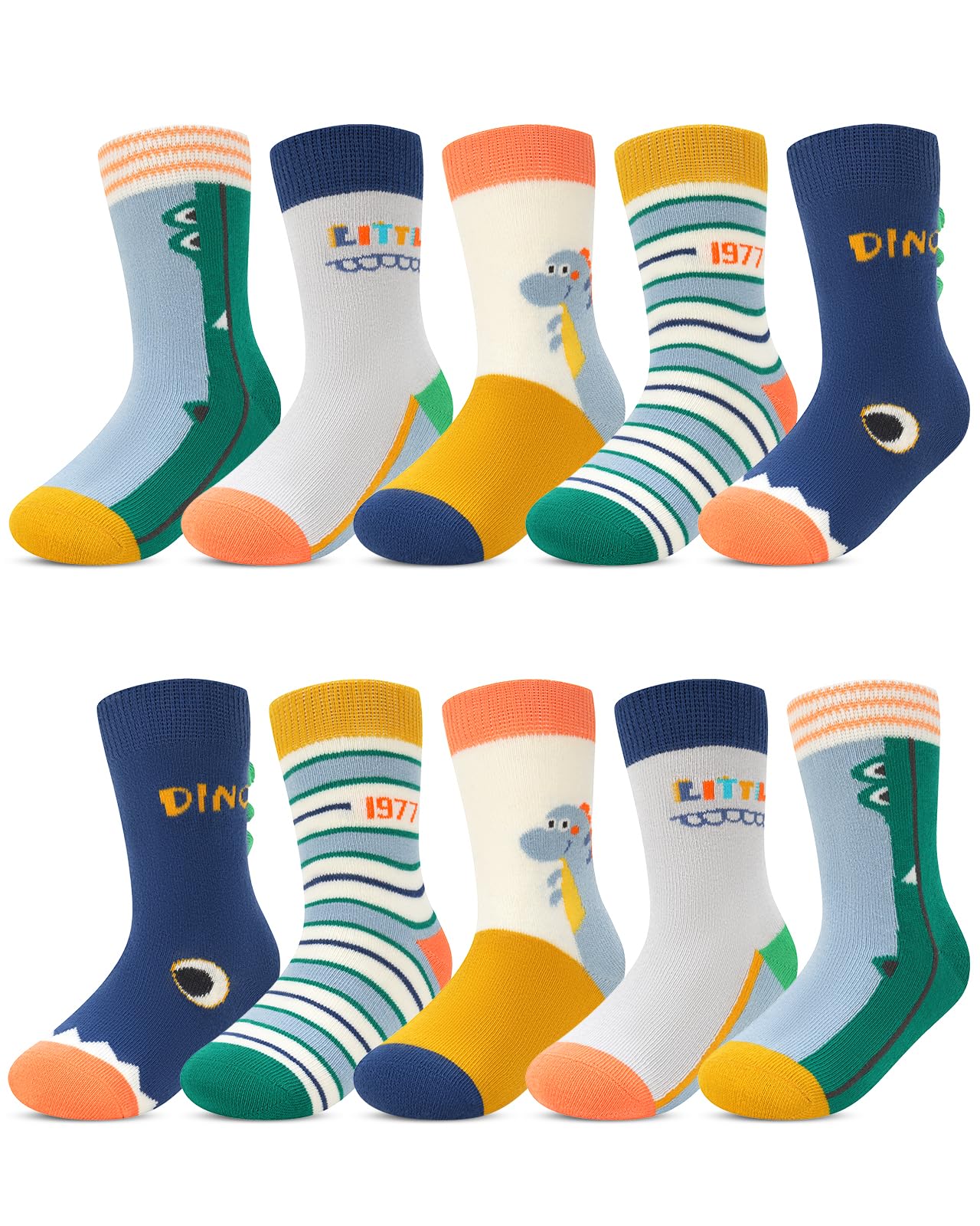 Kyopp 10 Paar Socken Kinder Mädchen und Jungen Funny Socken Lustig Animals Cotton Socken Crew Socks Winter/Sommer