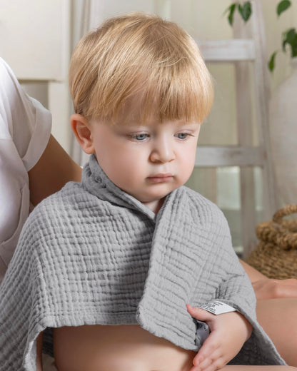 LAYNENBURG 10er-Set Premium Spucktücher Baby aus extra weichem Musselin - 100% Baumwolle - 30x50cm - Oeko Tex 100 - Musselin-tücher als Mulltücher, Mullwindeln oder Stoffwindeln (weiß)