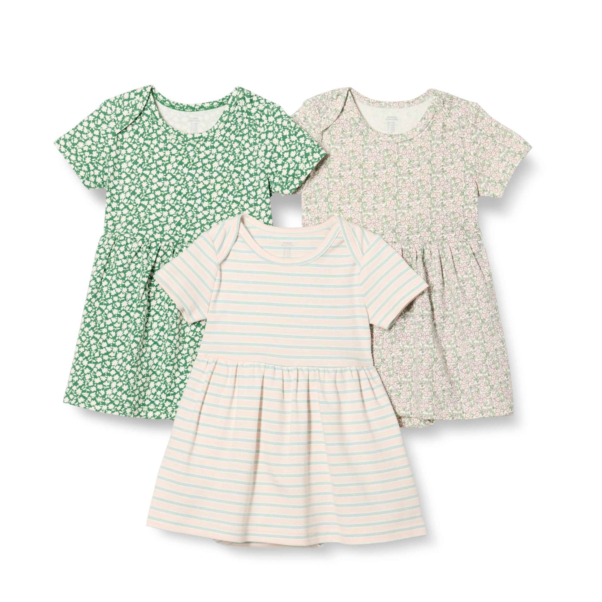 Baby Mädchen Enges Kurzarmkleid, 3er-Pack