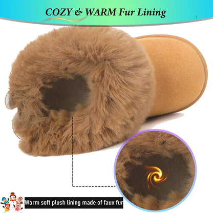 Gaatpot Baby Boots, Girls' Boots, Winter Shoes, Snow Boots, Children's Slip-On Boots, Warm Plush Lined, Comfortable, Rabbit Ears, Shoes, EU 20-29