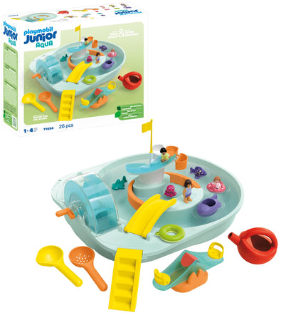 PLAYMOBIL Junior Aqua 71687 Bath Island with Water Slide Sustainable Toy for Children from 1 Year
