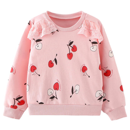 Codkkre Girls' Sweatshirt for Children Cute Cartoon Sweater Girls Long Sleeve Cotton Shirts Age 2-10 Years