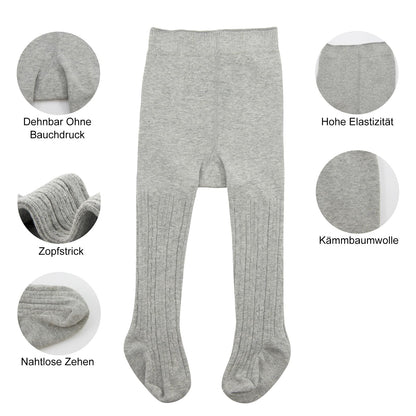 Baby Tights for Girls Soft Cotton Leggings Toddler Solid Knitted Socks Warm Stockings Newborn Trousers 