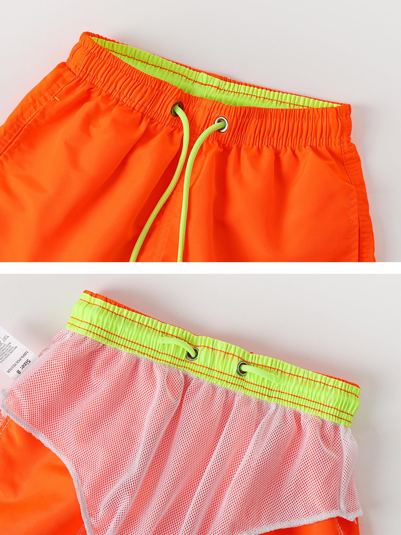 SERENYOU Boys' Board Shorts Children's Pattern Changing Swimming Shorts with Mesh Lining