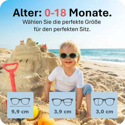 Mausito BABY Sonnenbrille 0-18 Monate Mädchen I VERGLEICHSSIEGER Sonnenbrille Baby 100% UV-Schutz I BIEGSAM & verstellbares Band I Schadstofffrei I Europäisches Design für Kinder gemacht