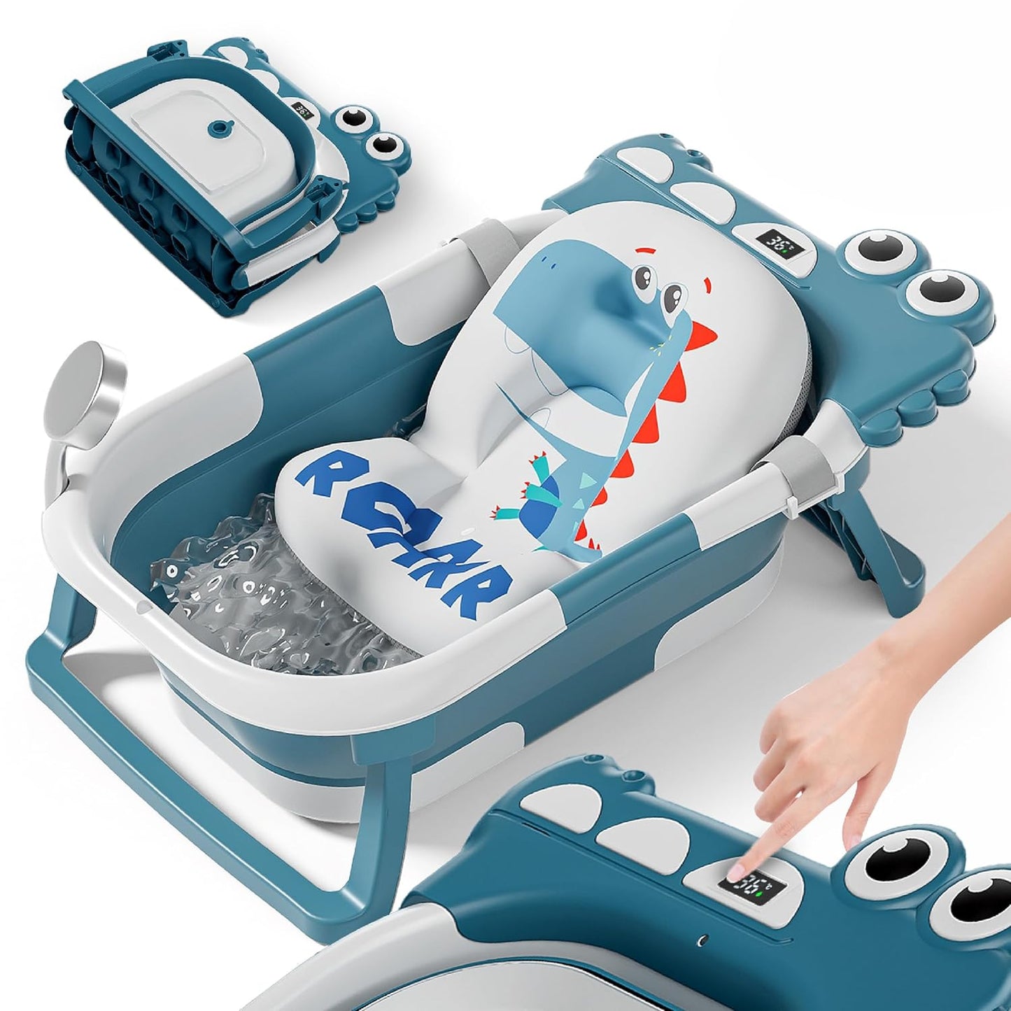 Faltbar Baby Badewanne Mit Rutschfestem Badewannensitz - Babywanne Xxl Mit Badethermometer - Von Der Geburt Bis 3 Jahre - Baby Bathtub - Babygeschenk - Geburtsgeschenke Für Mädchen & Jungen
