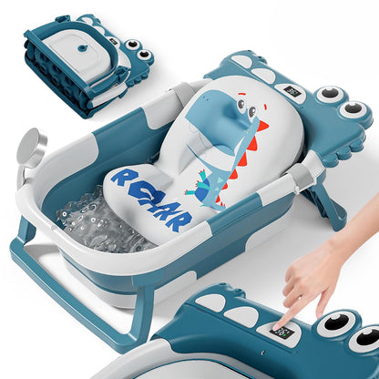 Faltbar Baby Badewanne Mit Rutschfestem Badewannensitz - Babywanne Xxl Mit Badethermometer - Von Der Geburt Bis 3 Jahre - Baby Bathtub - Babygeschenk - Geburtsgeschenke Für Mädchen & Jungen