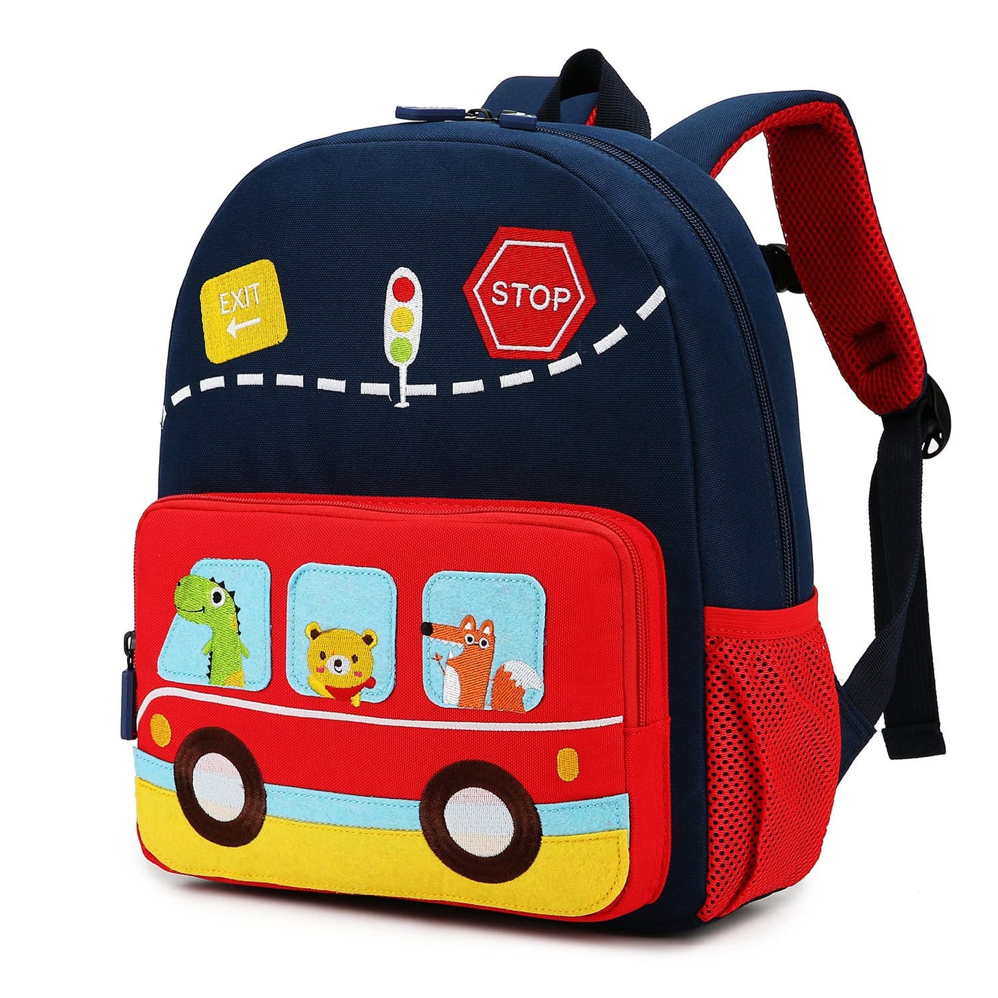 willikiva Car Dinosaur Toddler Kids Backpack for Boys and Girls Kids Waterproof Preschool Bag