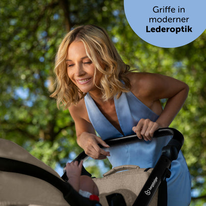 Bergsteiger Lugo 3-in-1 Pushchair Complete Set Including Accessories - Baby Seat, Buggy Attachment, Sun Protection & Weather Footmuff | Isofix Station Available