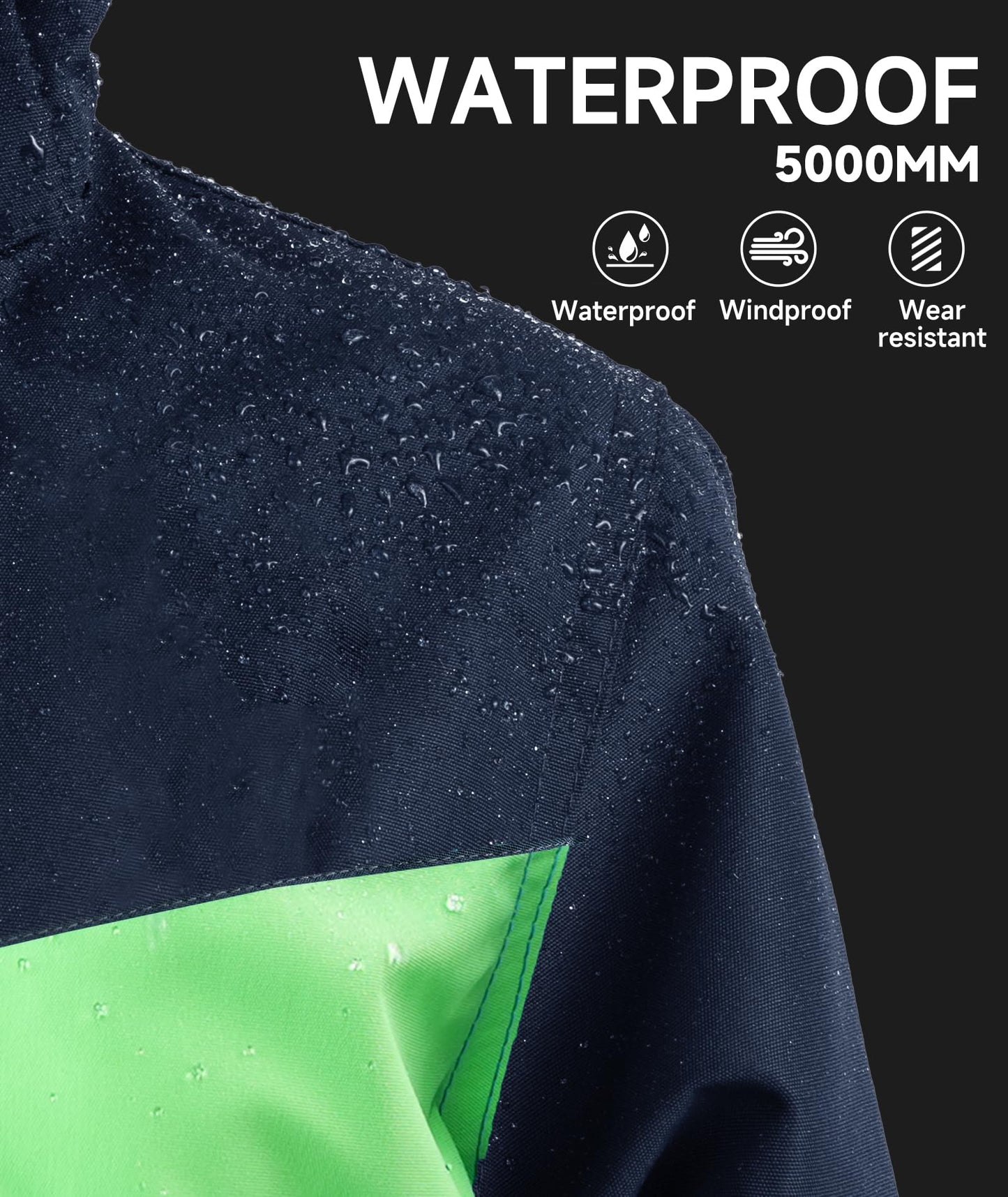 YOUNGSOUL Kinder Wind und Wasserdicht Regenjacke mit Farbblock