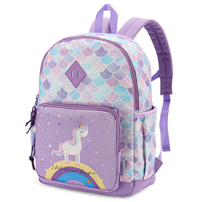 Rucksack für Mädchen, 4-6 Jahre, Schulrucksack mit Seitentaschen und Brustgurt, 127-Einhorn, one size, Niedlich