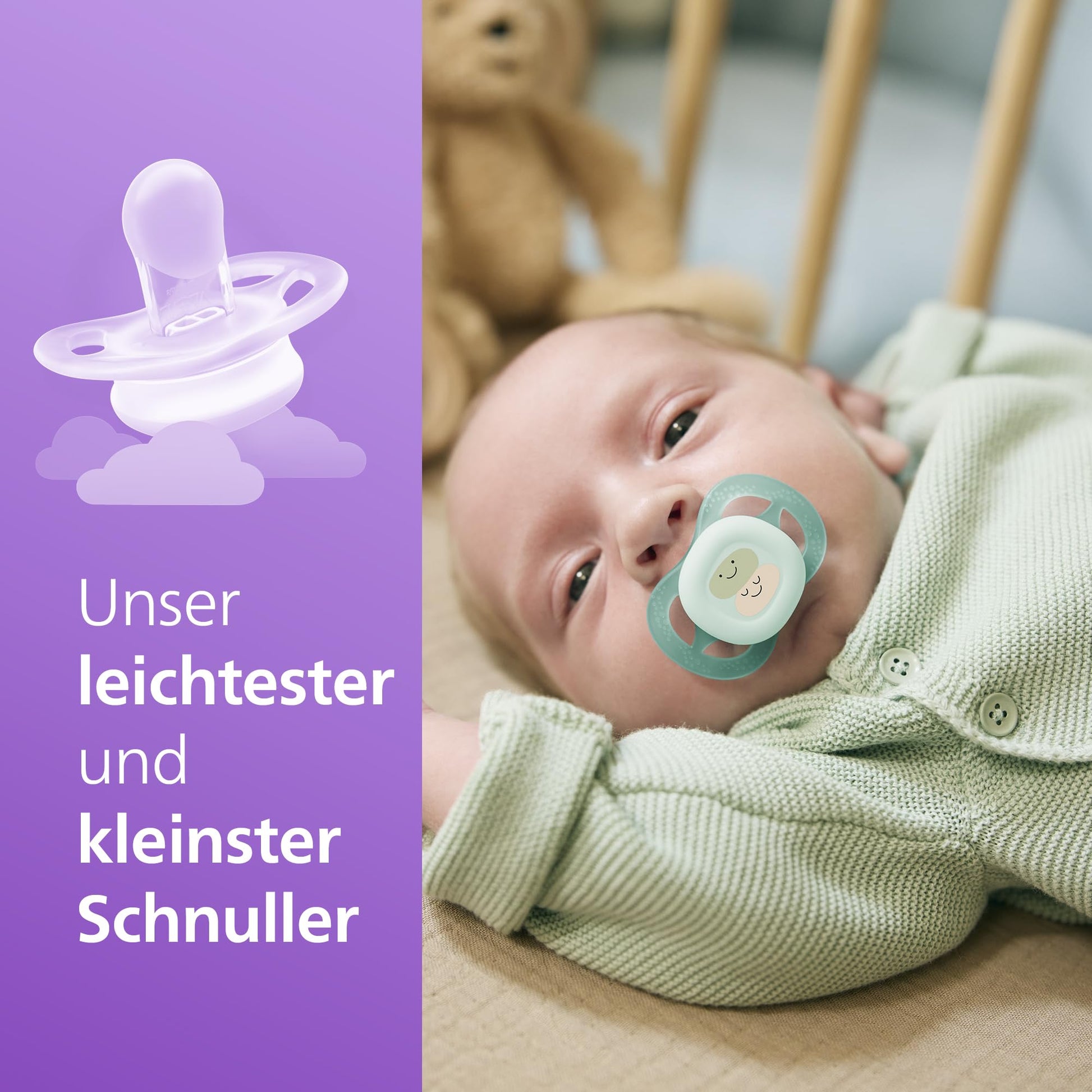 Philips Avent Ultra Air Schnuller, 2er-Pack – BPA-freier Schnuller für Babys von 0 bis 6 Monaten, Boot/Mama-Design (Modell SCF080/01) - Meloni2