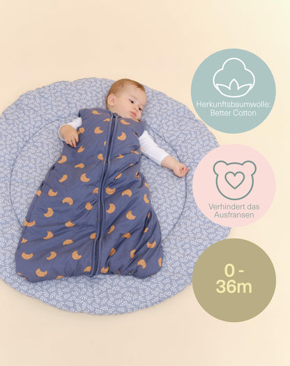 molis&co - Baby Sleeping Bag 2.5 TOG - All-Year Sleeping Bag - Baby Sleeping Bag Newborn - 100% Cotton (Oeko-Tex 100), Sleeveless Winter Sleeping Bag Padded - Premium Quality - Colima (70 cm)