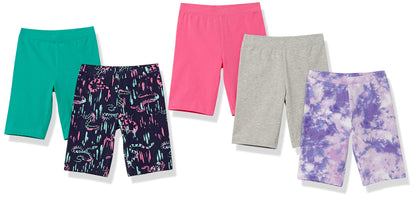 Amazon Essentials Mädchen Midi-Radshorts (Früher Spotted Zebra), 5er-Pack