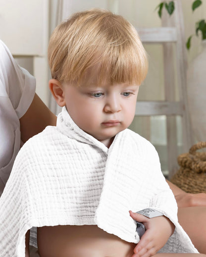 LAYNENBURG 10er-Set Premium Spucktücher Baby aus extra weichem Musselin - 100% Baumwolle - 30x50cm - Oeko Tex 100 - Musselin-tücher als Mulltücher, Mullwindeln oder Stoffwindeln (weiß)