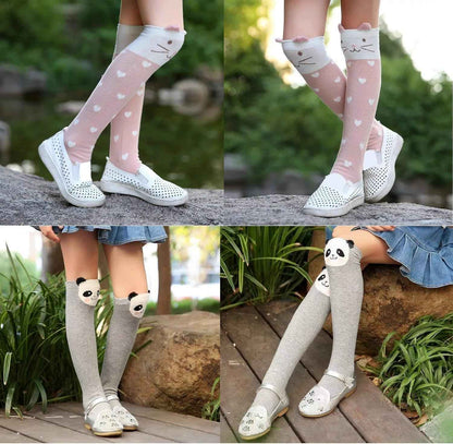CISMARK Girls' Knee Socks 6 Pairs for Children Gifts Long Funny Children's Socks Animal Cotton Socks 3-12 Years